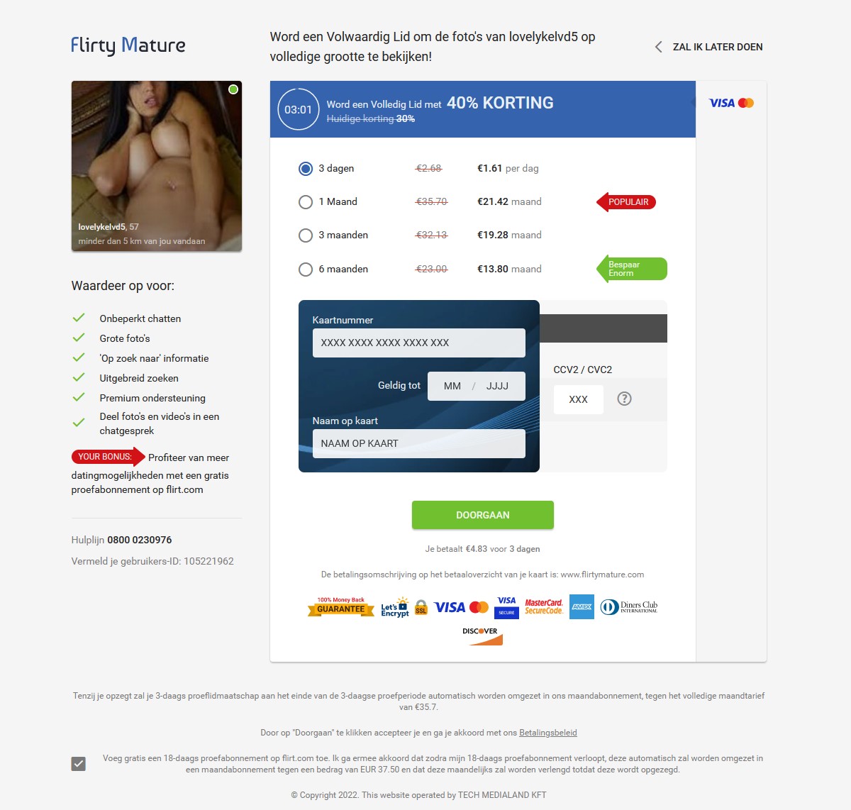 FlirtyMature premium lidmaatschap